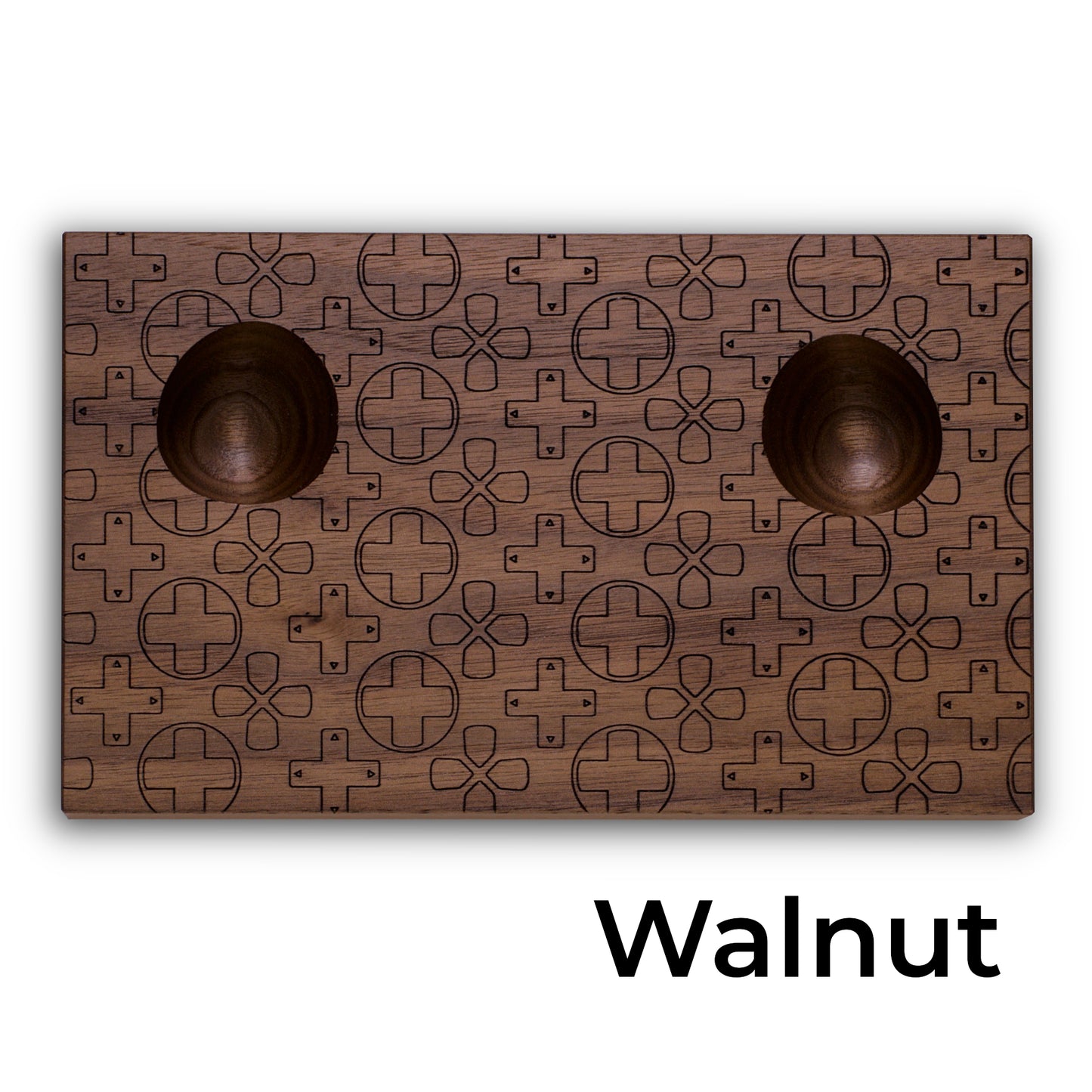 Wooden stand with d-pad design in walnut for Nintendo switch pro controller
