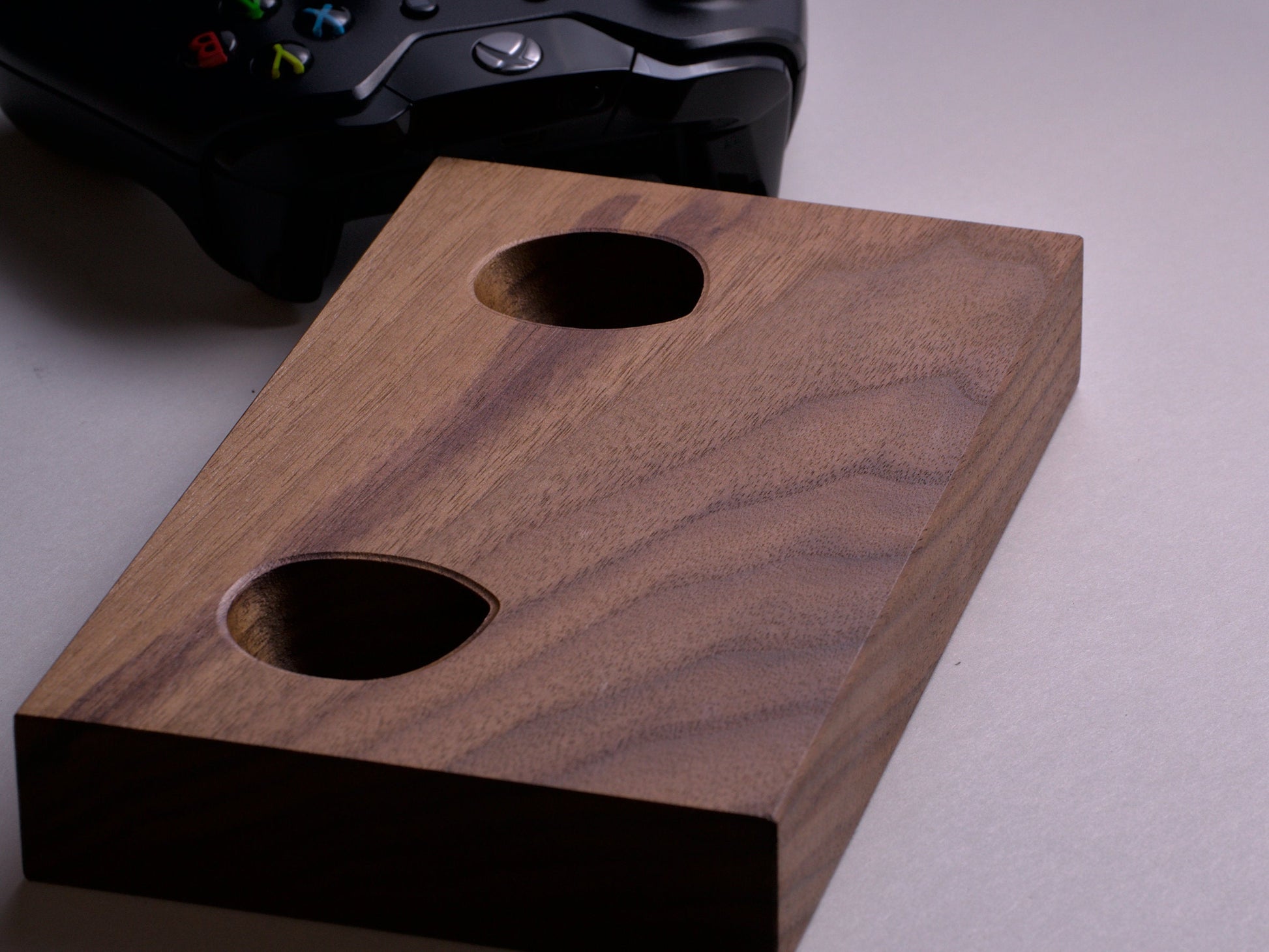 Solid wood Xbox one controller stand in Walnut